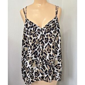 Charming Charlies Womens Tank Top X Large Mod Wife Animal Print Summer Cruise